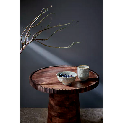 Table basse Ramona - Bois de manguier noyer - Ø46x41,5 cm - Pomax - Précommande