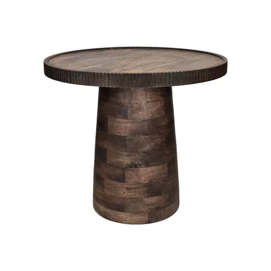 Table basse Ramona - Bois de manguier noyer - Ø46x41,5 cm - Pomax - Précommande
