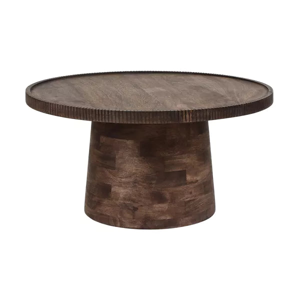 Table basse Ramona - Bois de manguier noyer - Ø65x34 cm - Pomax - Précommande