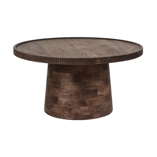 Table basse Ramona - Bois de manguier noyer - Ø65x34 cm - Pomax - Précommande