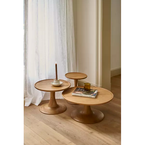 Table basse Seraph - Bois de frêne naturel - Ø46x36cm - Pomax - Précommande
