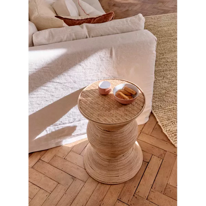 Table basse Tambou - Rotin et bambou - Ø40x50,5cm - Pomax - Précommande