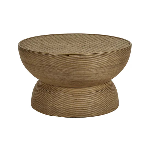 Table basse Tambou - Rotin et bambou - Ø70x40cm - Pomax - Précommande