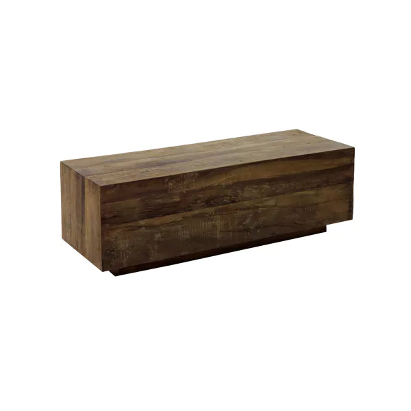 Table basse Temba - bois récupéré brun - 110x35x30 cm - Pomax - Précommande