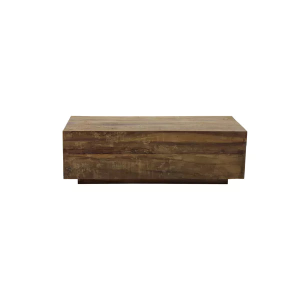 Table basse Temba - bois récupéré brun - 95x35x30 cm - Pomax