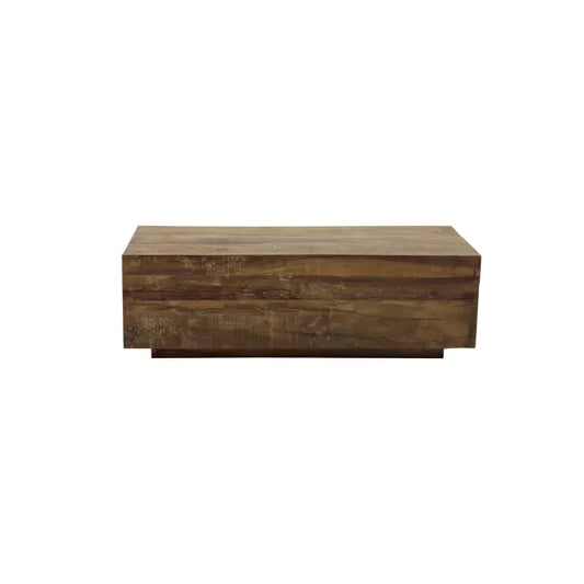 Table basse Temba - bois récupéré brun - 95x35x30 cm - Pomax