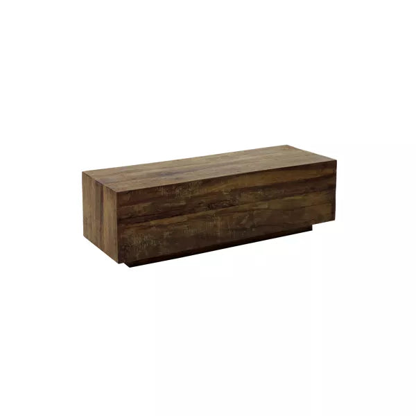 Table basse Temba - bois récupéré brun - 95x35x30 cm - Pomax