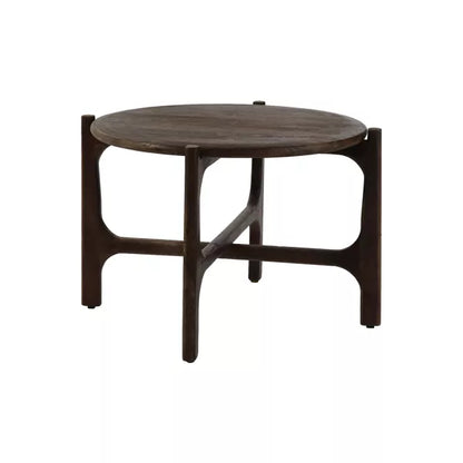 Table d'appoint Cabane - Bois de manguier noyer - Ø55x40cm - Pomax - Précommande