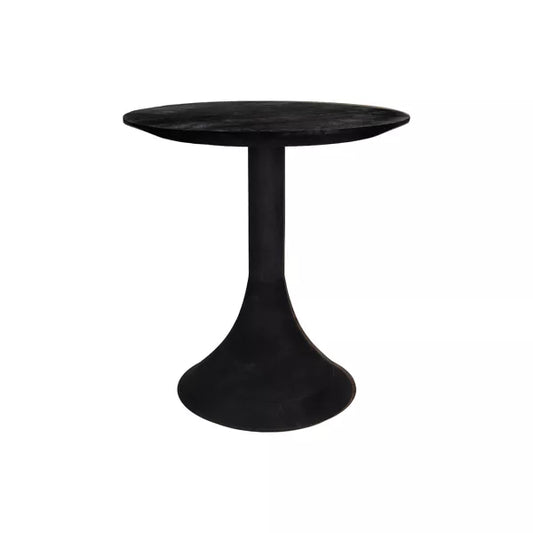 Table d'appoint Funnel - Bois de manguier charbon - Ø40x45cm - Pomax - Précommande