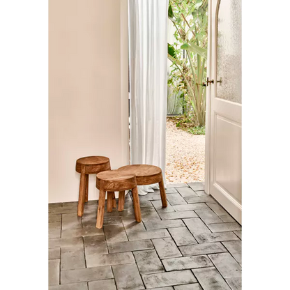 Table d'appoint Pablo - Bois de manguier brun - Ø38x31cm - Pomax - Précommande