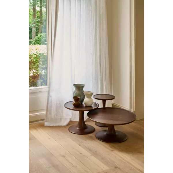 Table d'appoint Seraph - Bois de frêne brun foncé - Ø31x42cm - Pomax - Précommande