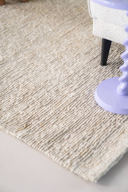 Tapis Sable – Laine et polyester ivoire – 190 × 290 cm