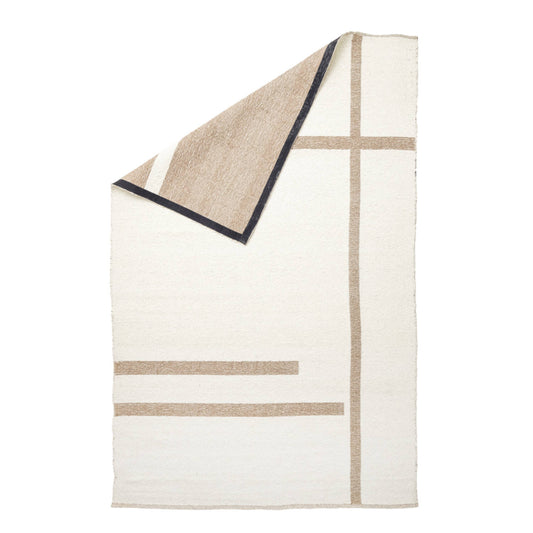 Tapis réversible – Laine crème & jute naturel – 200 × 300 cm