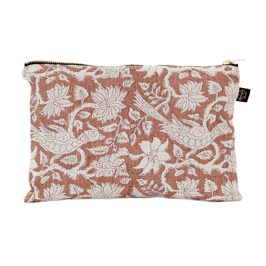 Trousse Jaipur – Lin mocaccino – 19 × 29 cm – Haomy