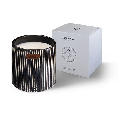 Bougie Zébré M - Senteur Mandarine Majorelle - Côté Bougie