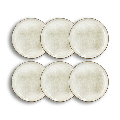Assiette à dessert Boral 20.5cm en gres beige clair / gris