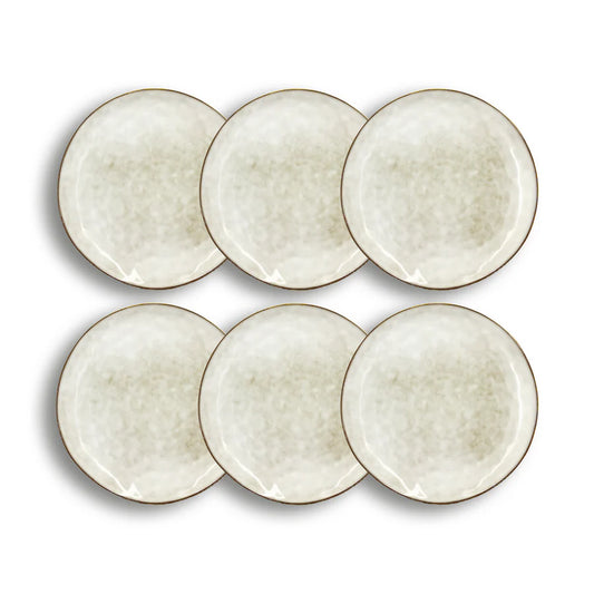 Assiette Boral 27.5cm en gres beige clair / gris