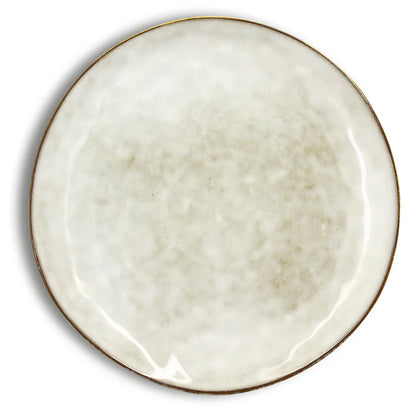Assiette à dessert Boral 20.5cm en gres beige clair / gris