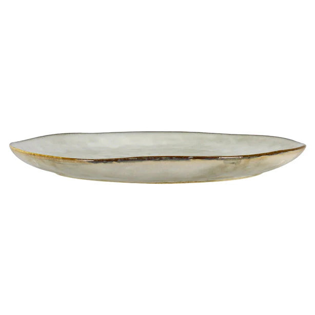 Assiette à dessert Boral 20.5cm en gres beige clair / gris