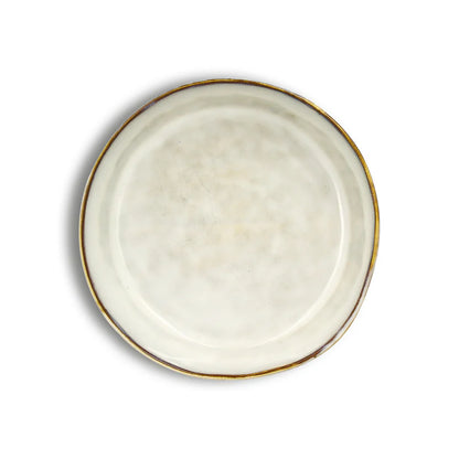 Assiette à dessert Boral 20.5cm en gres beige clair / gris