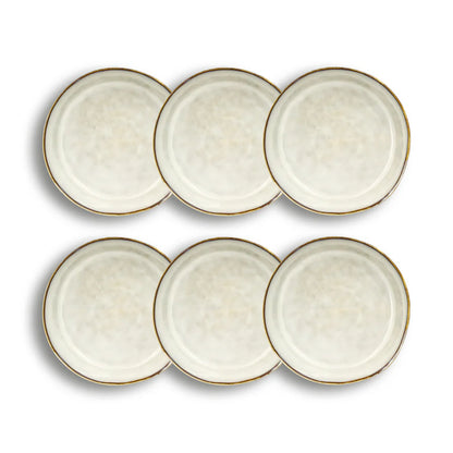 Assiette à dessert Boral 20.5cm en gres beige clair / gris