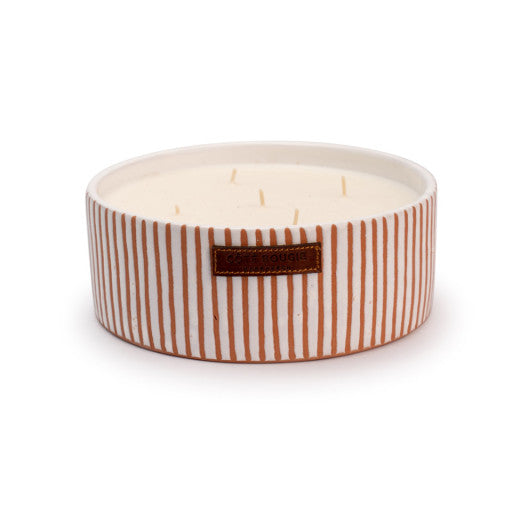 Bougie plate Zébré Terra L - Kamoun - Côté Bougie