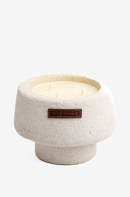 Bougie Travertin L - Fragrance Citronnelle - Côté Bougie