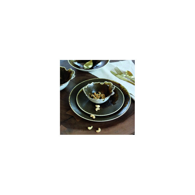 Coupelle Saturne 13cm en porcelaine marron