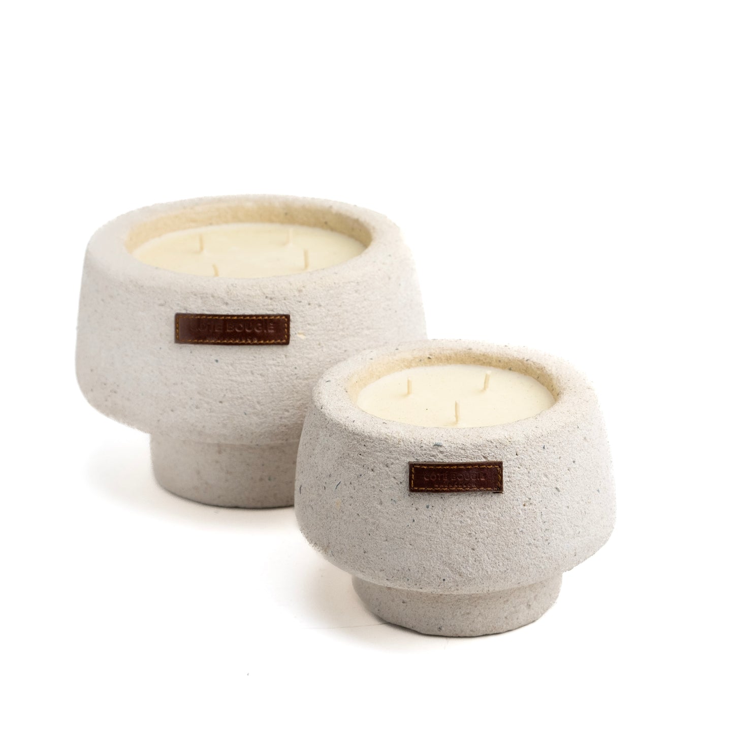 Bougie Travertin L - Fragrance Citronnelle - Côté Bougie