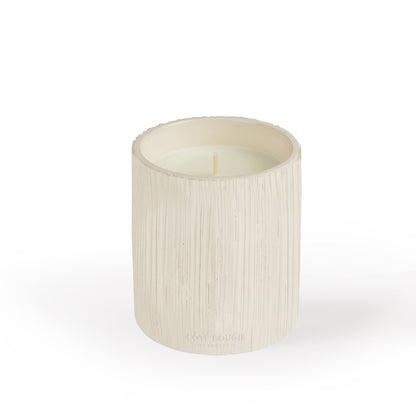 Bougie Striée blanche M - Fleur d'oranger - Côté Bougie