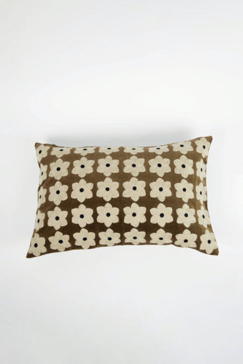 Housse de coussin Daisy brun 40x60 cm