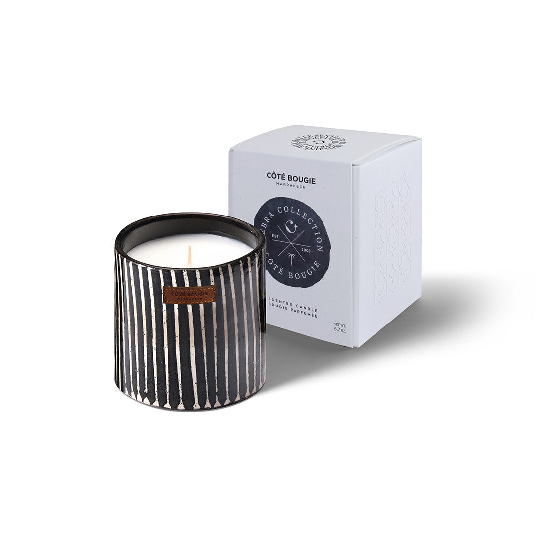 Bougie Zébré S – Mandarine Majorelle – Côté Bougie